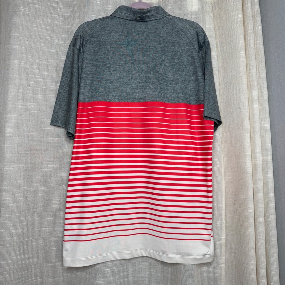 Nike Tiger Woods Collection Golf Polo Striped Short Sleeve Men's Size Large - Picture 2 of 9